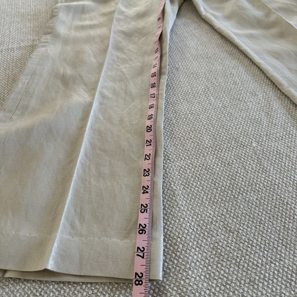 Sandro Sportswear Womens Wide Leg Pants Size 14 Shimmery Beige Linen Blend - Picture 12 of 13